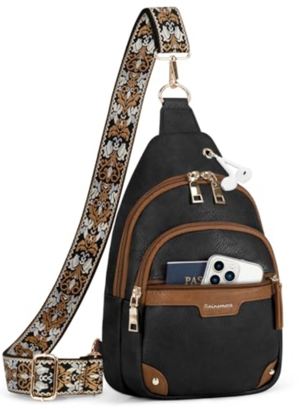 Small PU Leather Sling Bag Anti Theft Crossbody Purse Travel Chest Bag